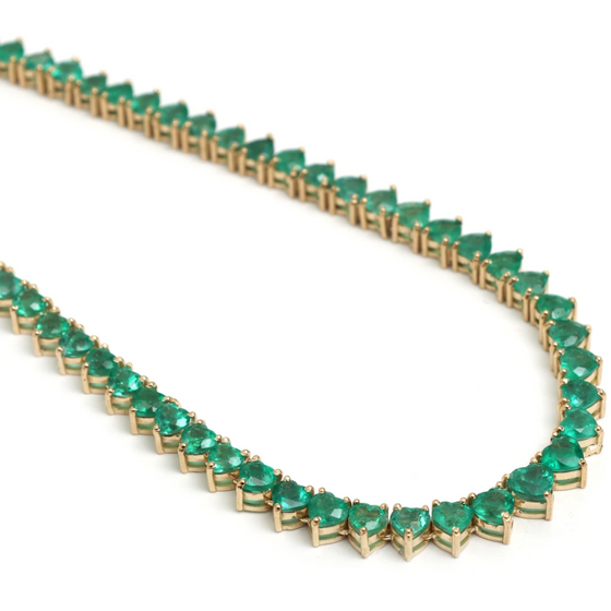 EMERALD HEART TENNIS NECKLACE