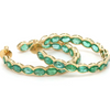 EMERALD BEZELED OVAL HOOPS