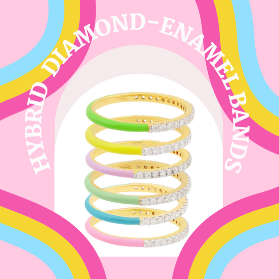 TWO-FOR-ONE DIAMOND ENAMEL RING | HYBRID BAND