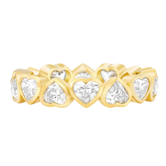 TWO-FOR-ONE MINI DIAMOND HEART BEZELED ETERNAL BAND | HYBRID BAND