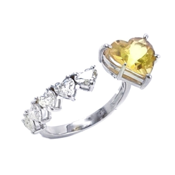 YELLOW CANDY HEART & DIAMOND RING