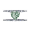 GREEN CANDY HEART DOUBLE DIAMOND BAND RING