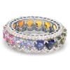 DIAMOND WRAPPED PARTY-COLORED SAPPHIRE HEART ETERNAL RING