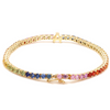 PARTY-COLORED SAPPHIRE "INITIAL-REACTION" BRACELET | LETTER BRACELET