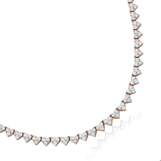 MICRO DIAMOND HEARTS CHOKER | NECKLACE