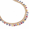 MIX-SHAPE PARTY-COLORED SAPPHIRE CHAIN NECKLACE