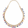 MIX-SHAPE PARTY-COLORED SAPPHIRE CHAIN NECKLACE