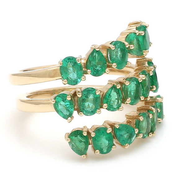 TORNADO EMERALD MIX-SHAPE RING