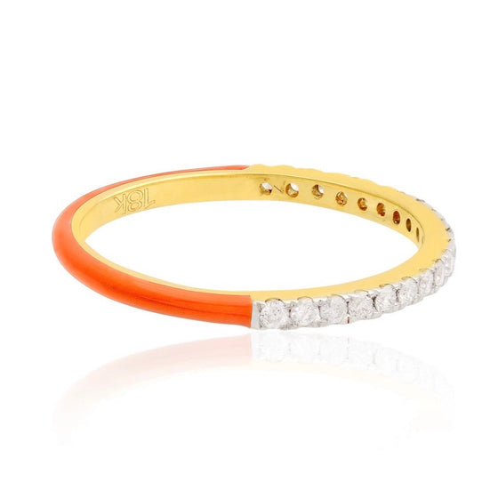 TWO-FOR-ONE DIAMOND ENAMEL RING | HYBRID BAND