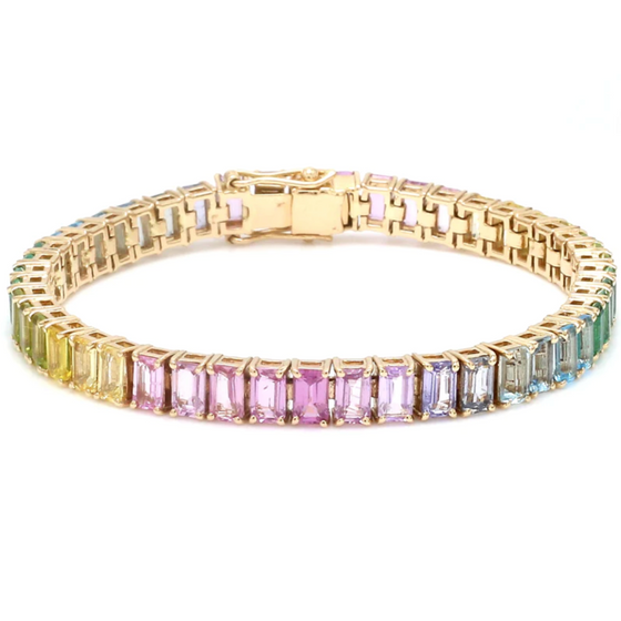 PARTY-COLORED SAPPHIRE TENNIS BRACELET