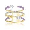 MINI TRIPLE ROW DOUBLE SHAPE-SHIFTER DIAMOND & ENAMEL RING