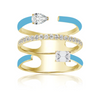 MINI TRIPLE ROW DOUBLE SHAPE-SHIFTER DIAMOND & ENAMEL RING