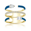 MINI TRIPLE ROW DOUBLE SHAPE-SHIFTER DIAMOND & ENAMEL RING