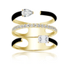 MINI TRIPLE ROW DOUBLE SHAPE-SHIFTER DIAMOND & ENAMEL RING