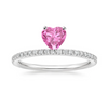 PINK SAPPHIRE HEART PERCHED RING