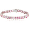 PINK SAPPHIRE (EMERALD-CUT) BEZELED TENNIS BRACELET