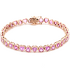 PINK SAPPHIRE HEART BEZELED BRACELET