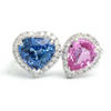 PINK-BLUE TWIN HALO MIX-SHAPE RING