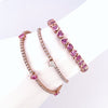 PINK SAPPHIRE HEART BEZELED BRACELET