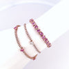 MINI PINK SAPPHIRE HEARTS DIAMOND TENNIS BRACELET