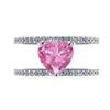 PINK CANDY HEART DOUBLE DIAMOND BAND RING