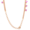 PINK SAPPHIRE HEARTS CHAIN NECKLACE