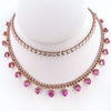 PINK SAPPHIRE HEARTS CHAIN NECKLACE