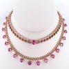 PINK SAPPHIRE HEARTS CHAIN NECKLACE