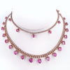 PINK SAPPHIRE HEARTS CHAIN NECKLACE