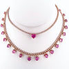 PINK SAPPHIRE HEARTS CHAIN NECKLACE