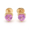 PINK SAPPHIRE HEARTBEAT STUDS | MICRO EARRINGS