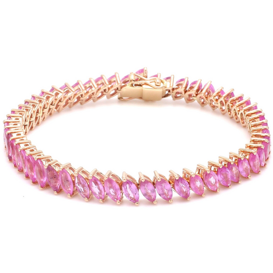 PINK SAPPHIRE MARQUISE TENNIS BRACELET