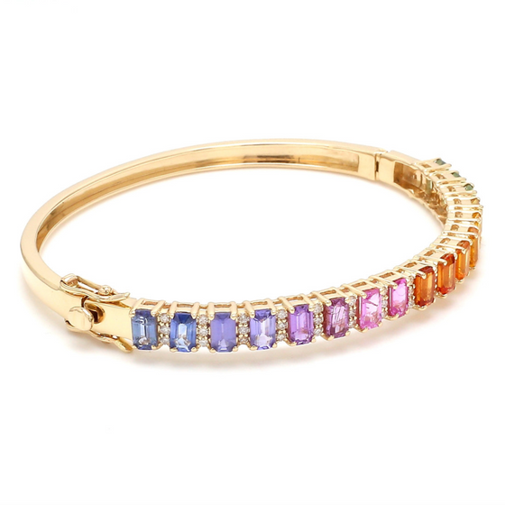 DIAMOND & PARTY-COLORED SAPPHIRE BANGLE