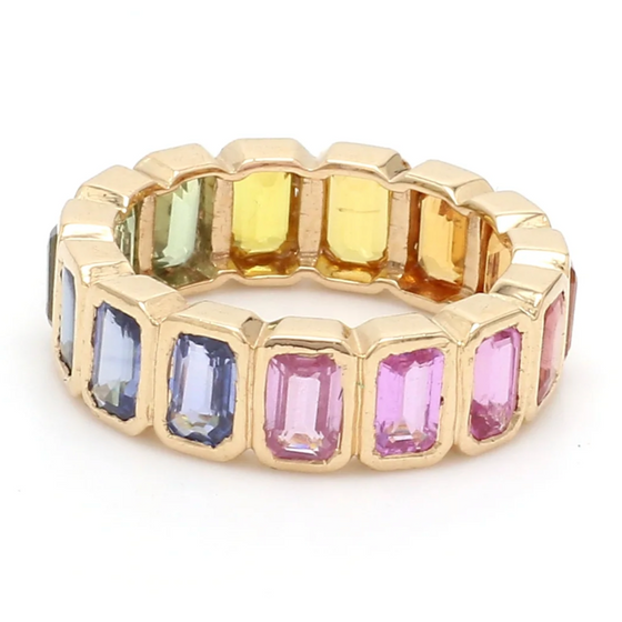 PARTY-COLORED BEZELED ETERNAL RING