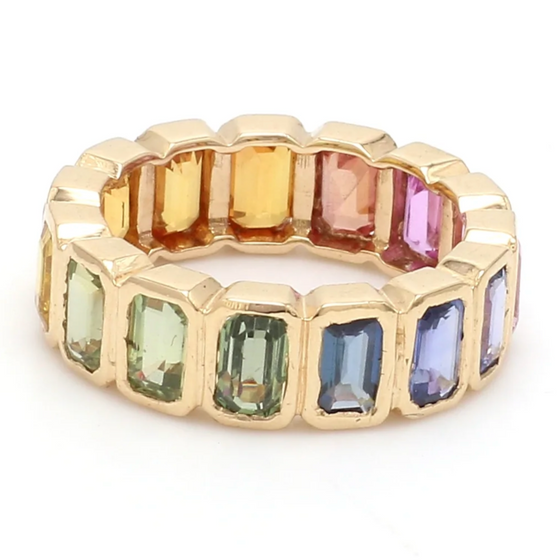 PARTY-COLORED BEZELED ETERNAL RING