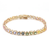 PARTY-COLORED SAPPHIRE HEART BEZELED BRACELET