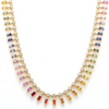 DIAMOND & PARTY-COLORED SAPPHIRE FRINGE NECKLACE