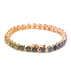 PARTY-COLORED SAPPHIRE SIDEWAYS HEART TENNIS BRACELET