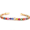 PARTY-COLORED SAPPHIRE MIX-SHAPE "INITIAL-REACTION" BRACELET | LETTER BRACELET