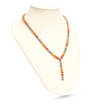 PARTY-COLORED SAPPHIRE HEART-DROP NECKLACE | LARIAT NECKLACE