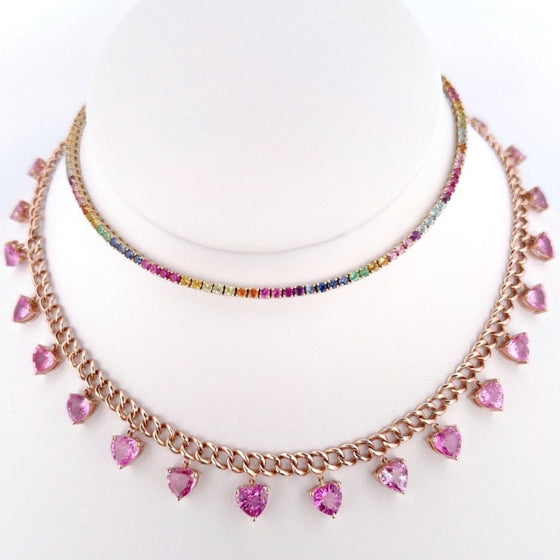 PARTY-COLORED SAPPHIRE TENNIS NECKLACE | EVERYDAY NECKLACE