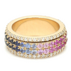 DIAMOND & PARTY-COLORED SAPPHIRE WHEEL RING | SPINNER RING