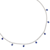 MICRO BLUE SAPPHIRE HEARTS DIAMOND TENNIS CHOKER