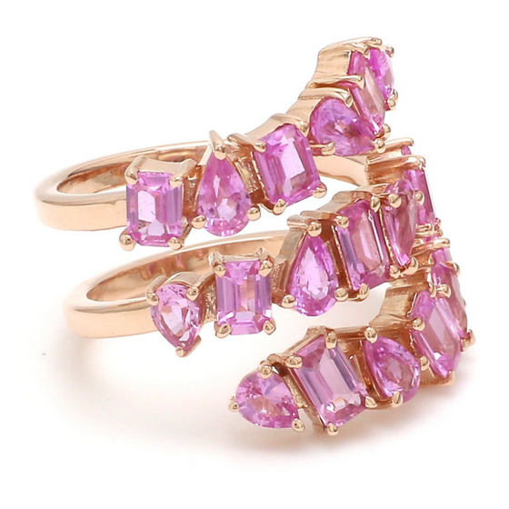 TORNADO PINK SAPPHIRE MIX-SHAPE RING