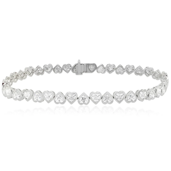 MINI DIAMOND HEARTS BEZELED TENNIS BRACELET