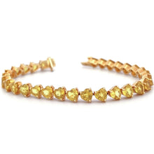  YELLOW SAPPHIRE HEART TENNIS BRACELET