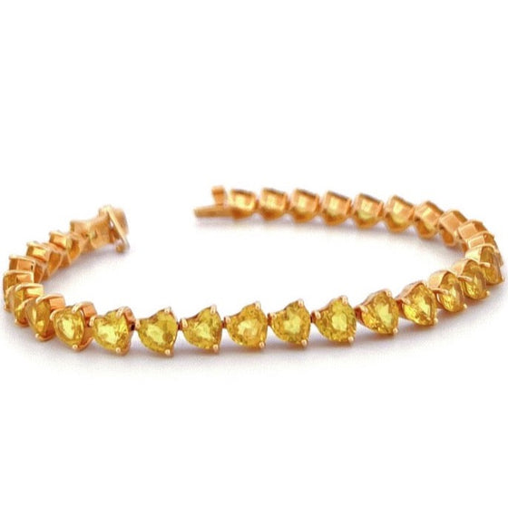 YELLOW SAPPHIRE HEART TENNIS BRACELET