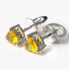 YELLOW SAPPHIRE HEARTBEAT STUDS | MICRO EARRINGS