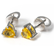  YELLOW SAPPHIRE HEARTBEAT STUDS | MICRO EARRINGS