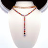 PARTY-COLORED SAPPHIRE HEART-DROP NECKLACE | LARIAT NECKLACE